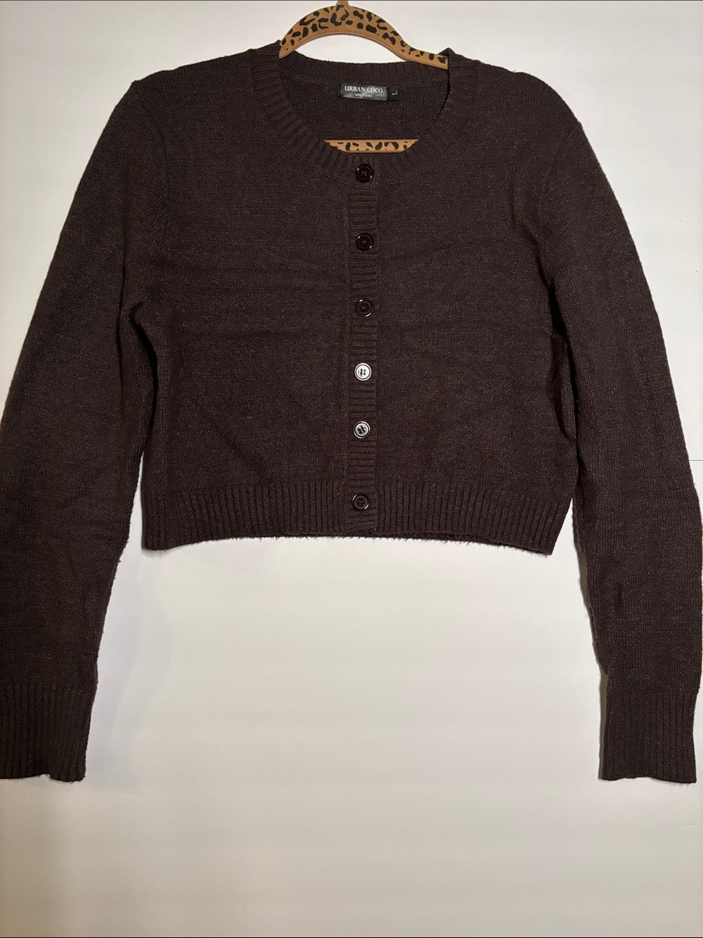 Urban CoCo Women's Chocolate Brown Button-Front Cardigan